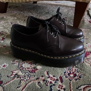 Dr. Martens 1461 Quad Oxfords, Red, Platform, Size 9W